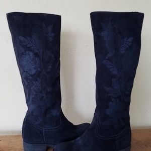 Navy suede sundance boots